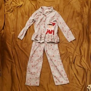 Elf on a Shelf button-up pajamas, S